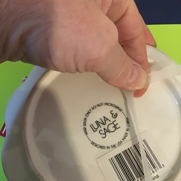 Luna & Sage Hand-Painted Ceramic Cherry Plate Set - Picture 4 of 4